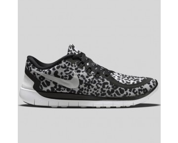 Damen & Herren - Nike Free 5.0 Print (GS) Schwarz Metallisch Silber Weiß