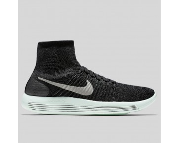 Damen & Herren - Nike Wmns Lunarepic Flyknit LB Schwarz Metallisch Pewter Barely Grün