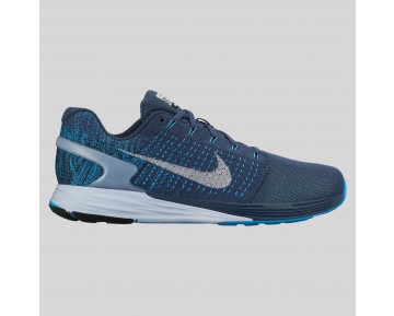 Damen & Herren - Nike Lunarglide 7 Flash Squadron Blau Spiegeln Silber