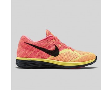 Damen & Herren - Nike Flyknit Lunar3 Hot Lava Schwarz Volt