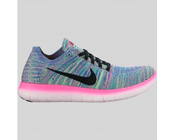 Damen & Herren - Nike Wmns Free RN Flyknit Pink Blast Schwarz Racer Blau Clear Jade
