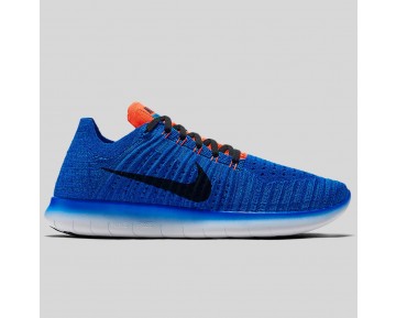 Damen & Herren - Nike Free RN Flyknit Racer Blau Schwarz Total Karmesinrot