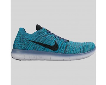 Damen & Herren - Nike Free RN Flyknit Ozean Fog Schwarz Blau Glühen Hyper Jade