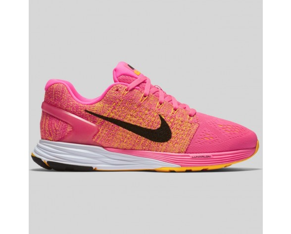 Damen & Herren - Nike Wmns Lunarglide 7 Pink Blast Schwarz Laser Orange