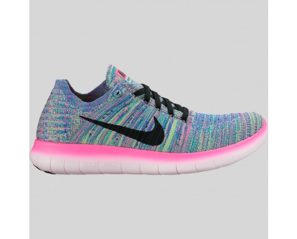 Damen & Herren - Nike Wmns Free RN Flyknit Pink Blast Schwarz Racer Blau Clear Jade
