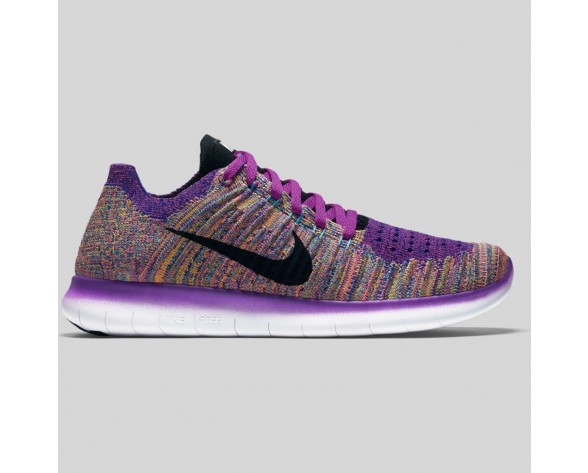 Damen & Herren - Nike Wmns Free RN Flyknit Hyper Violet Schwarz Gamma Blau