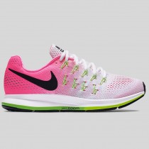 Damen & Herren - Nike Wmns Air Zoom Pegasus 33 Weiß Pink Blast Elektrisch Grün