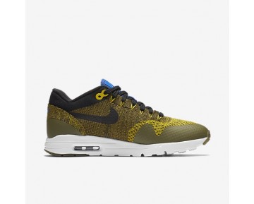 Nike Air Max 1 Ultra Flyknit Trainer - Olive/Spiel Royal/Heller Zitrone/Schwarz