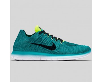 Damen & Herren - Nike Free RN Flyknit Clear Jade Schwarz Volt Rio Teal