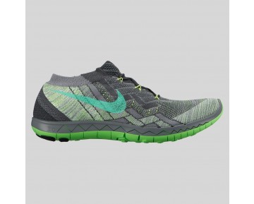 Damen & Herren - Nike Free 3.0 Flyknit Anthracite Grün Strike