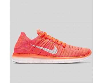 Damen & Herren - Nike Wmns Free RN Flyknit Hyper Orange Weiß Total Karmesinrot