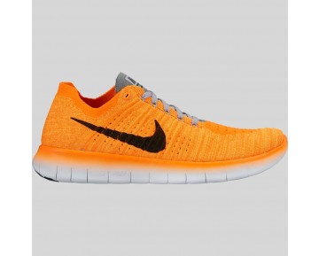 Damen & Herren - Nike Wmns Free RN Flyknit Laser Orange Schwarz Cool Grau