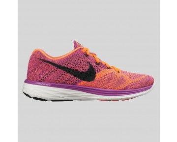 Damen & Herren - Nike Wmns Flyknit Lunar3 Vivid lila Schwarz Hyper Orange