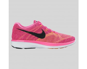 Damen & Herren - Nike Wmns Flyknit Lunar3 Pink Blast Schwarz Fireberry